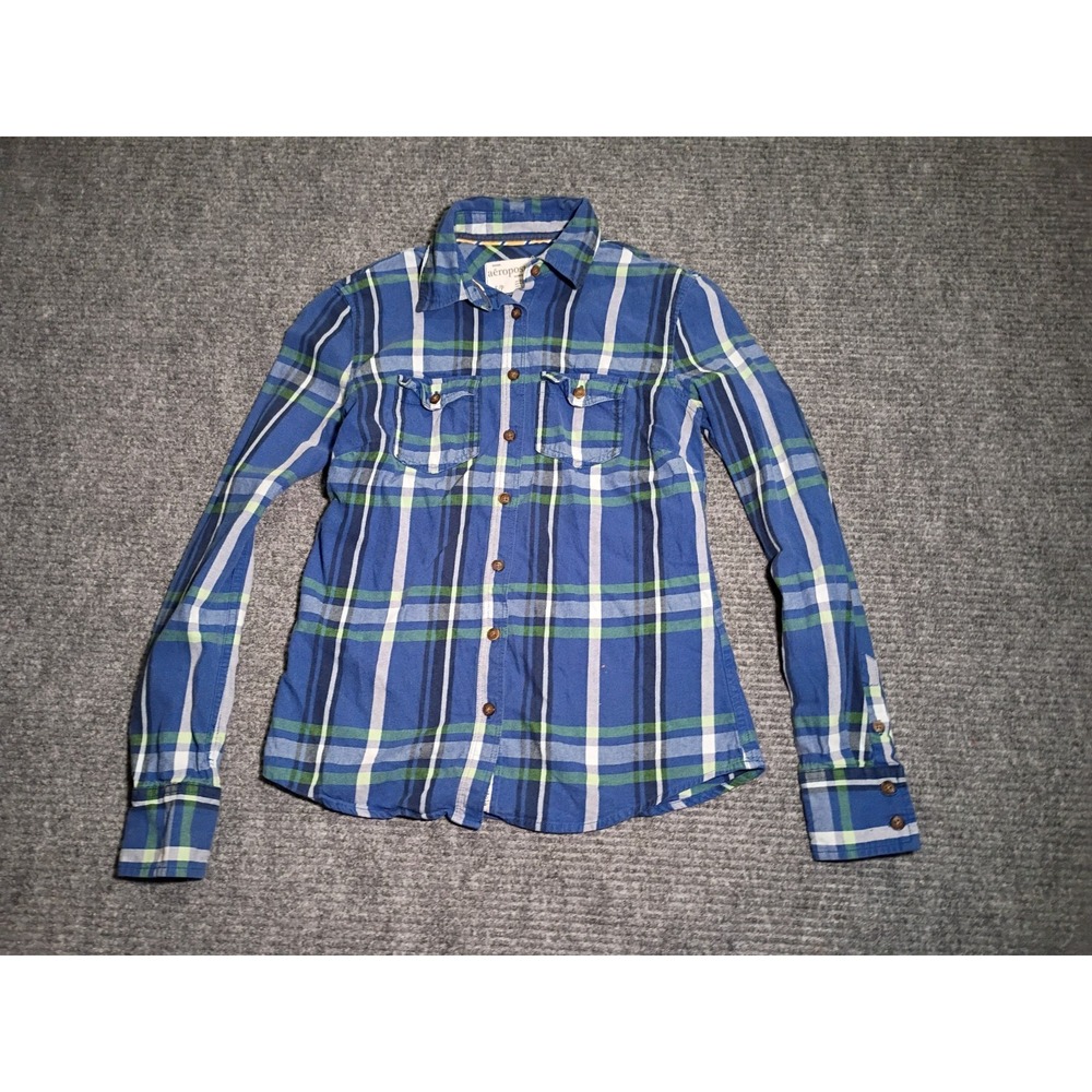 Aeropostale Women's Plaid Flannel Shirt Size Small